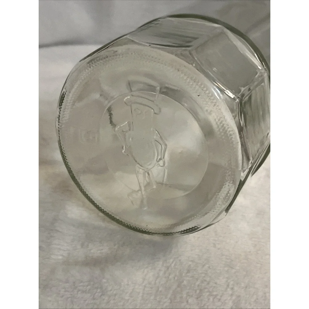 Vintage PLANTERS Mr. Peanut Anchor Hocking Glass Jar Container‎ & Lid 1979